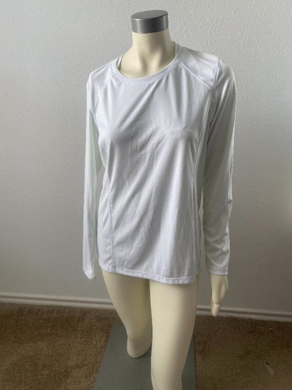 Columbia Freezer Coil Women White Long Sleeve Performance Hiking Shirt Size L